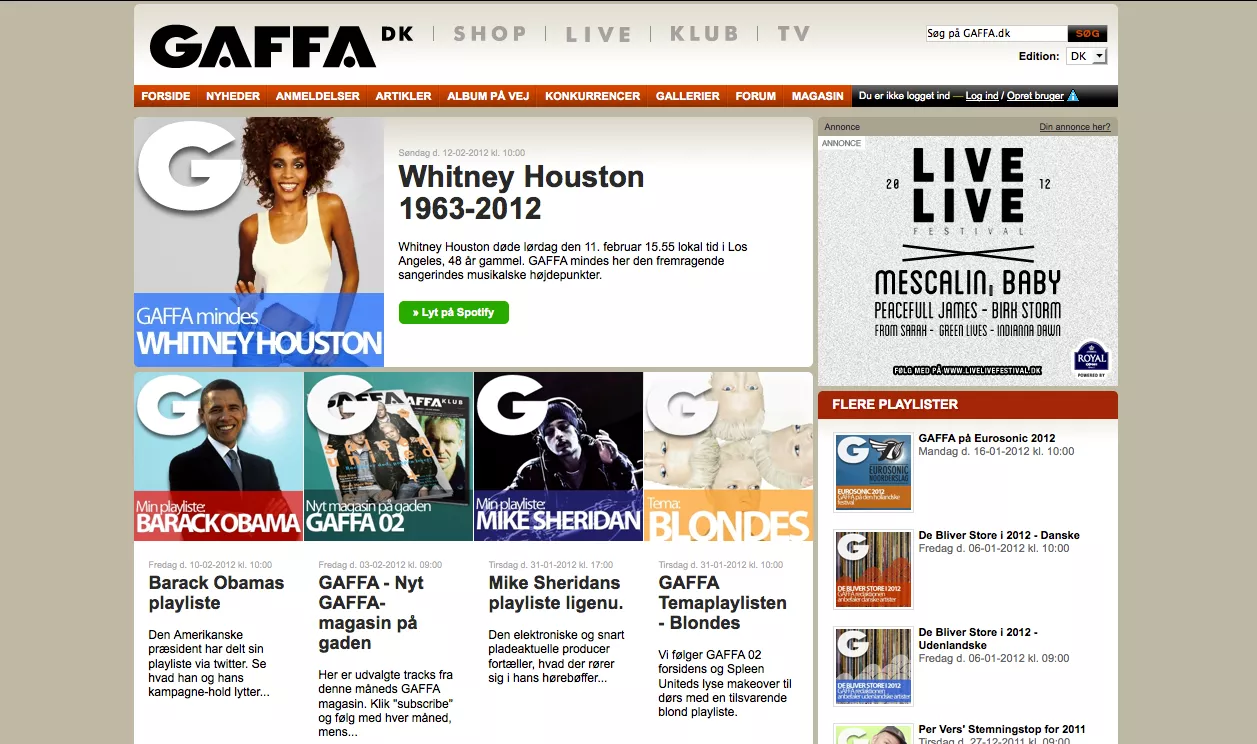 Nyt på GAFFA.dk: Playlister