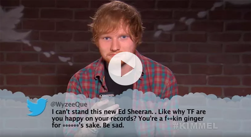 Ed Sheeran, Drake og Wiz Khalifa læser Mean Tweets