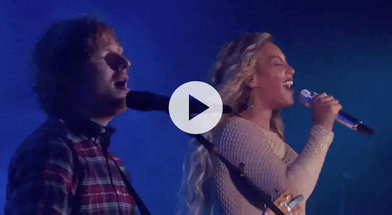 Se Beyoncé og Ed Sheeran synge duet til velgørenhedsshow