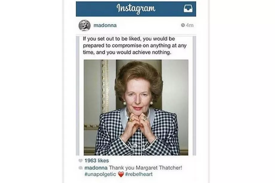 Madonna raderar Thatcher-hyllning