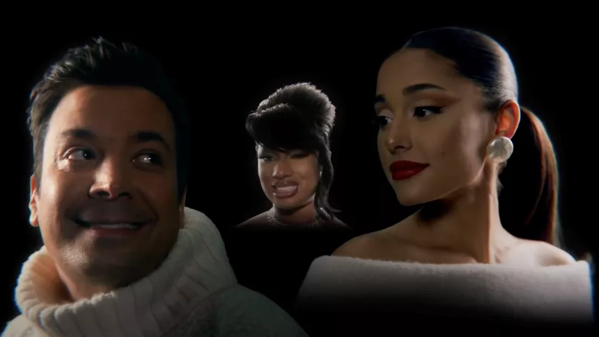 Jimmy Fallon, Ariana Grande og Megan Thee Stallion laver corona-julesang