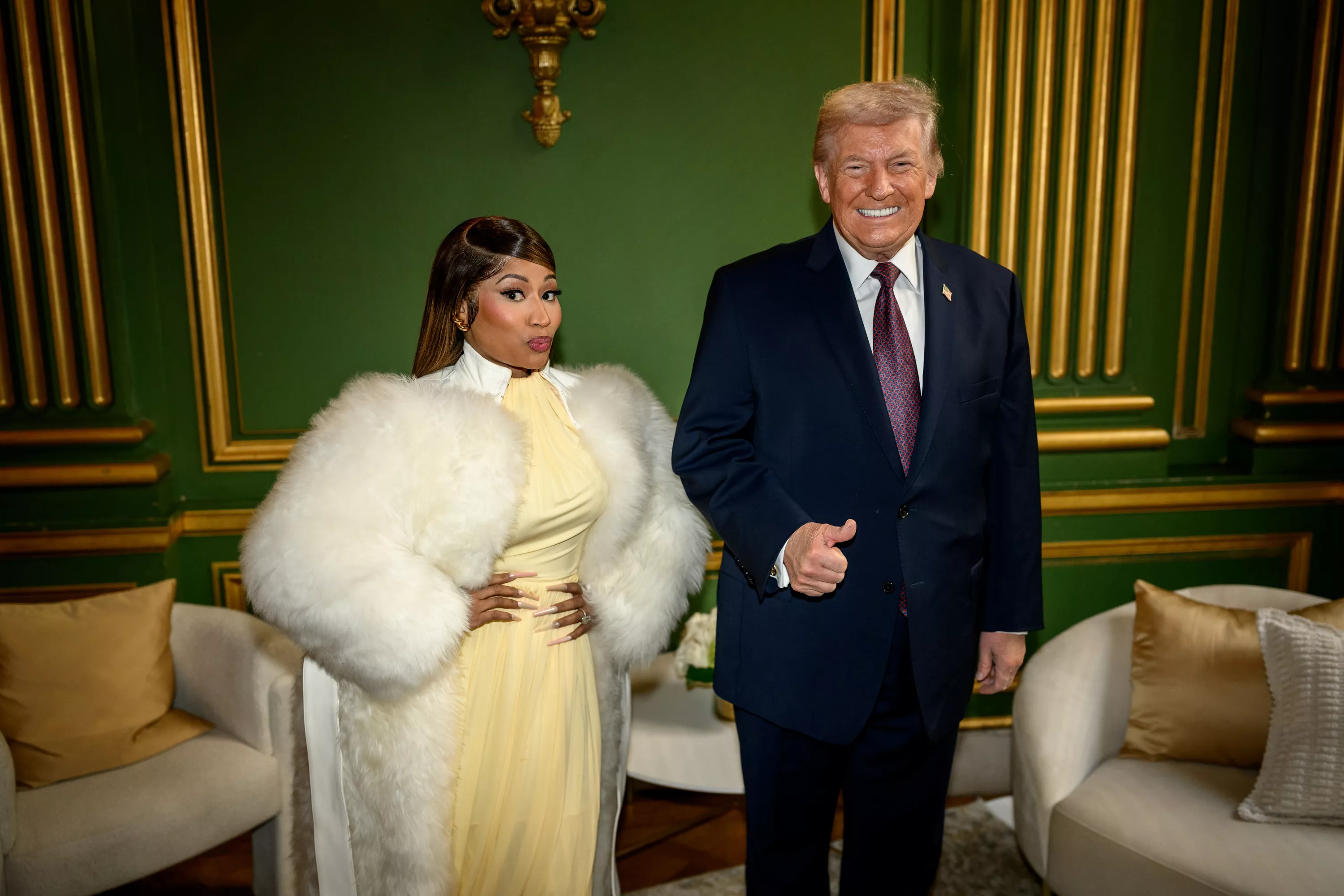 Arkivfoto af Nicki Minaj og den amerikanske præsident Donald Trump