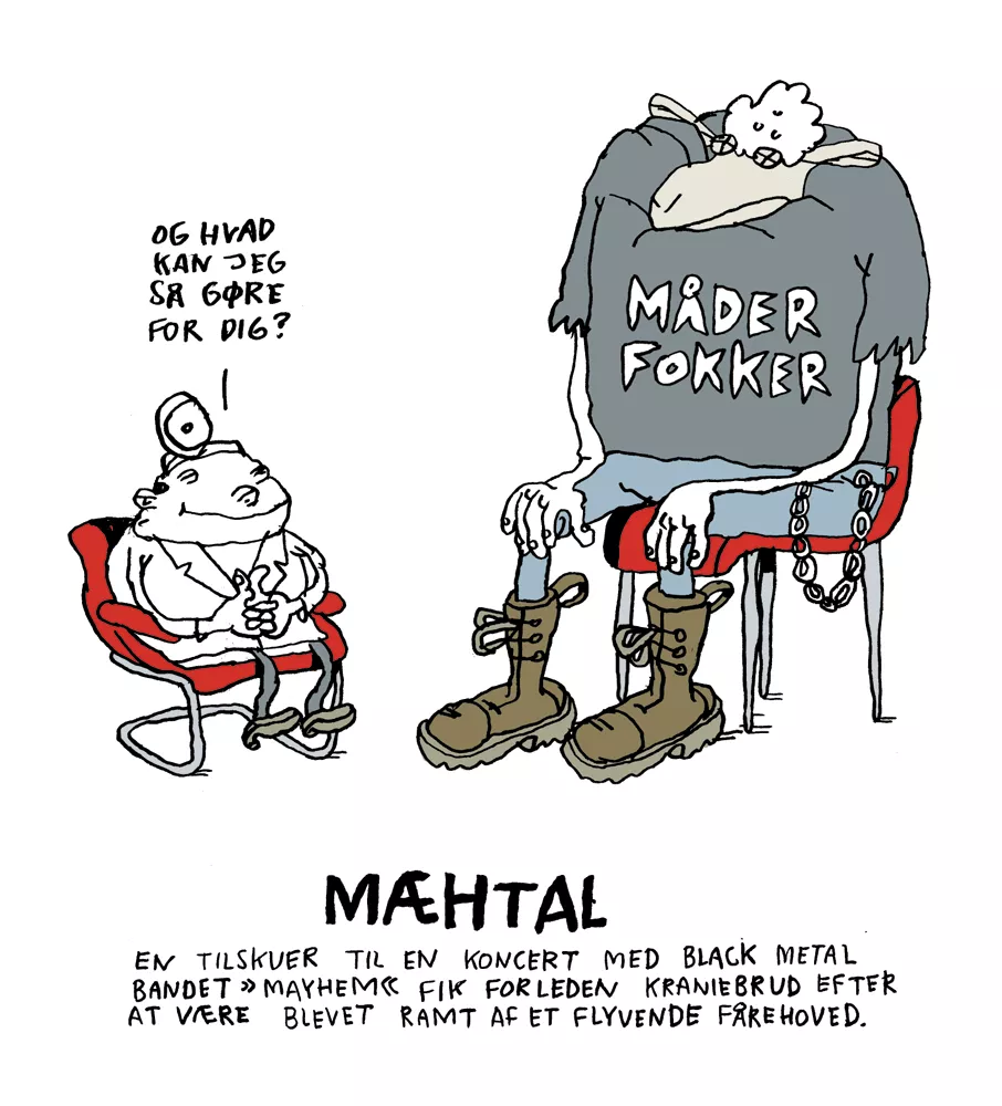 Fra arkivet: Se satiretegninger om black metal-fårehoved med mere