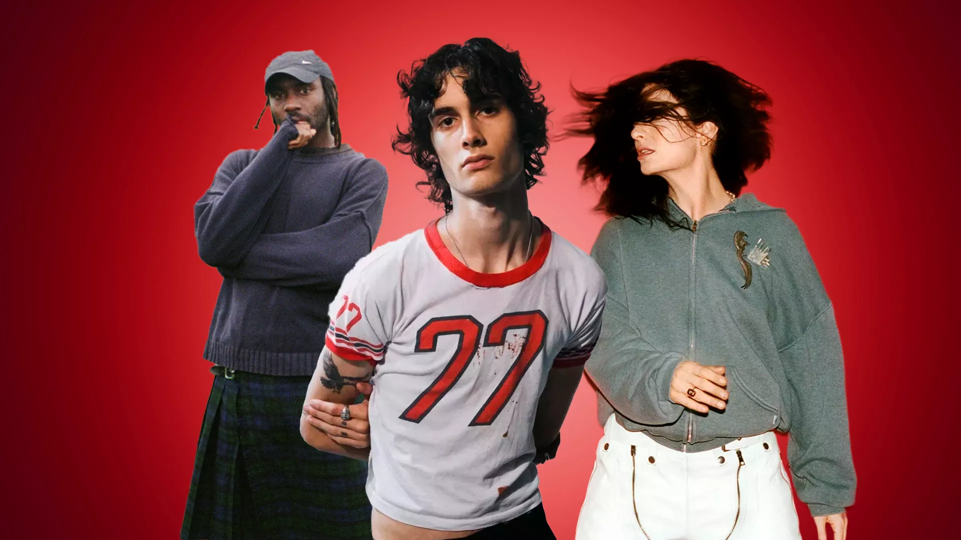 Blood Orange (foto: Vinca Peterson), Sombr (foto: Bryce Glenn) og Lorde (foto: Thistle Brown)