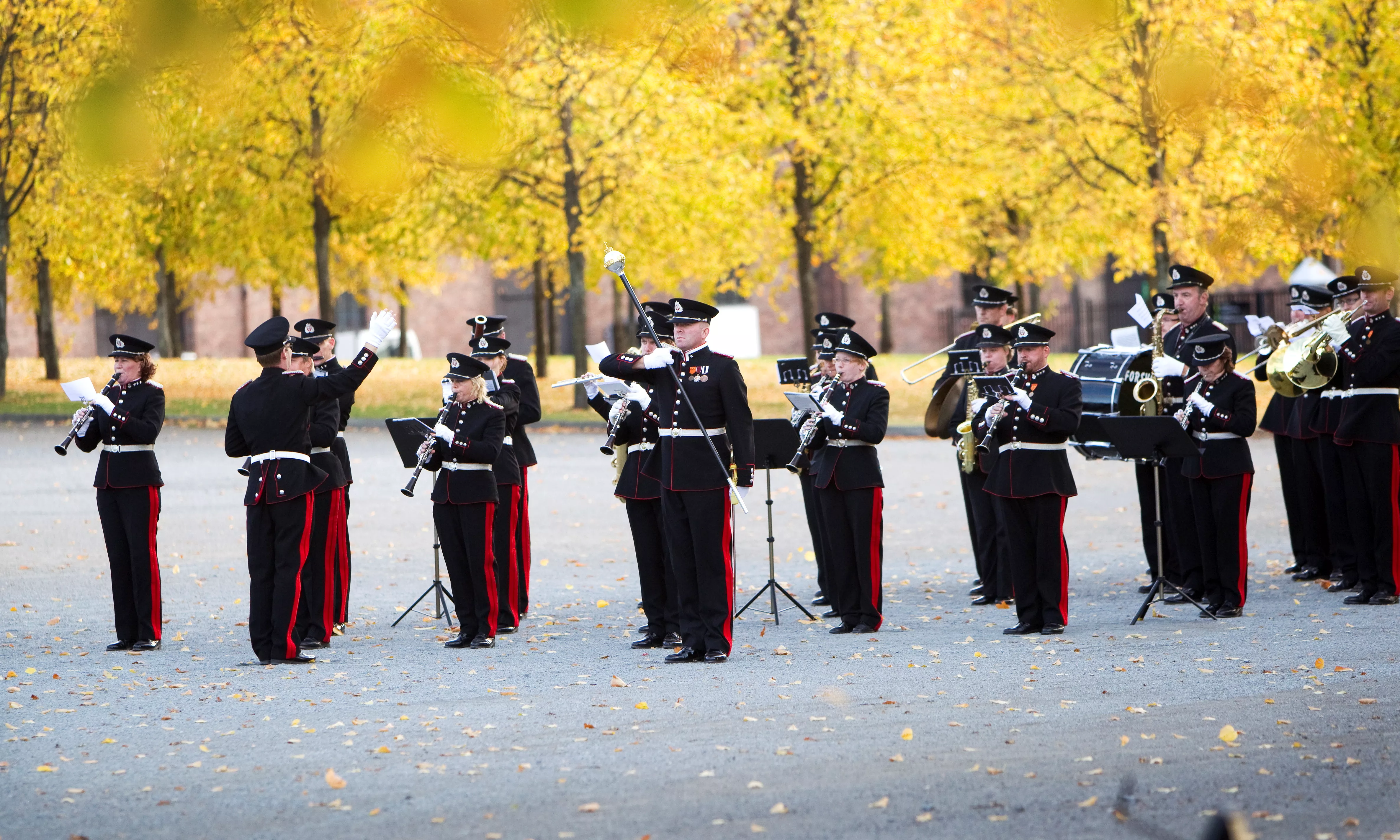 Dette er forsvarets stabsmusikkorps gave til kongeparet