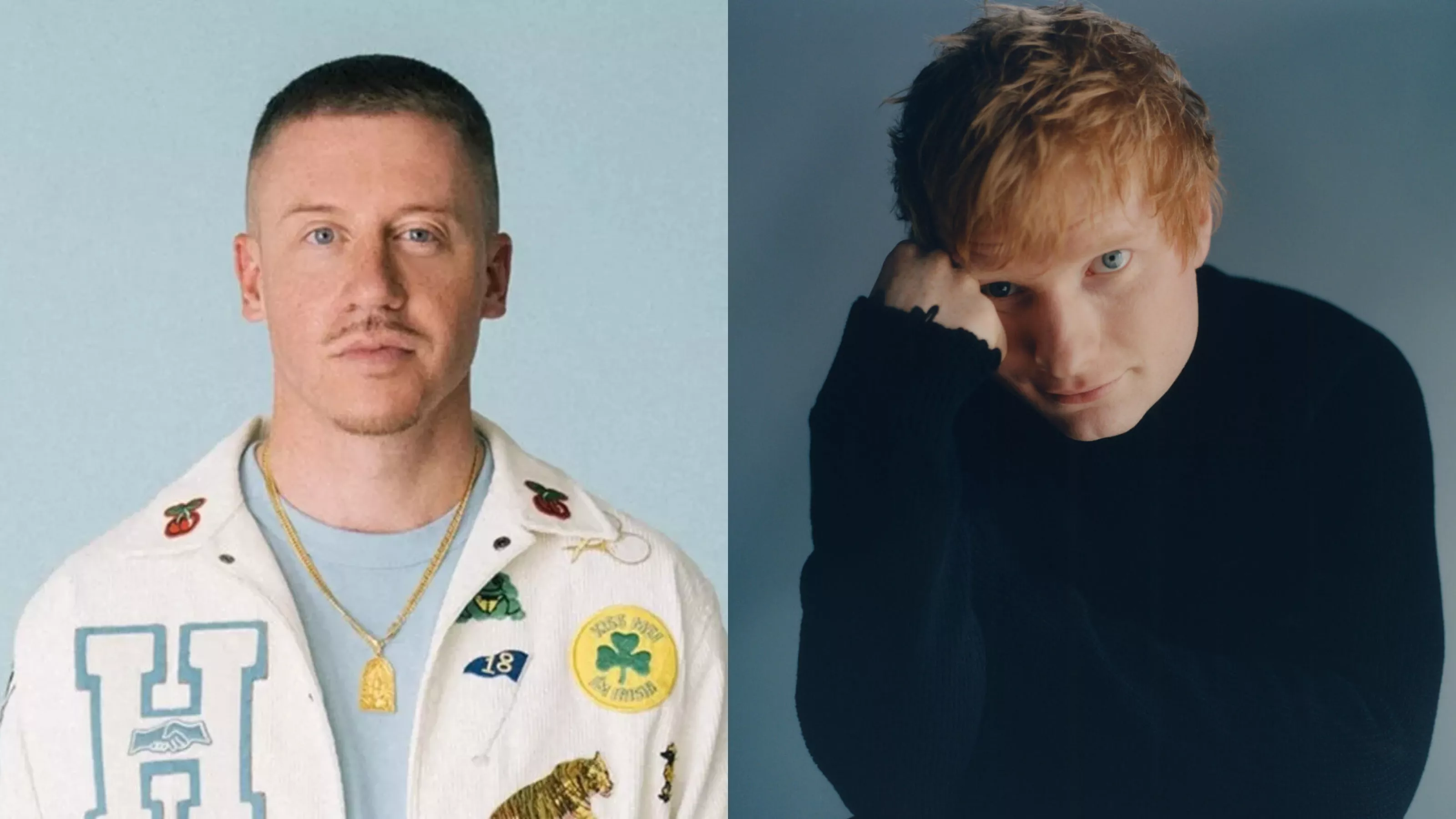Macklemore (venstre) og Ed Sheeran (højre)