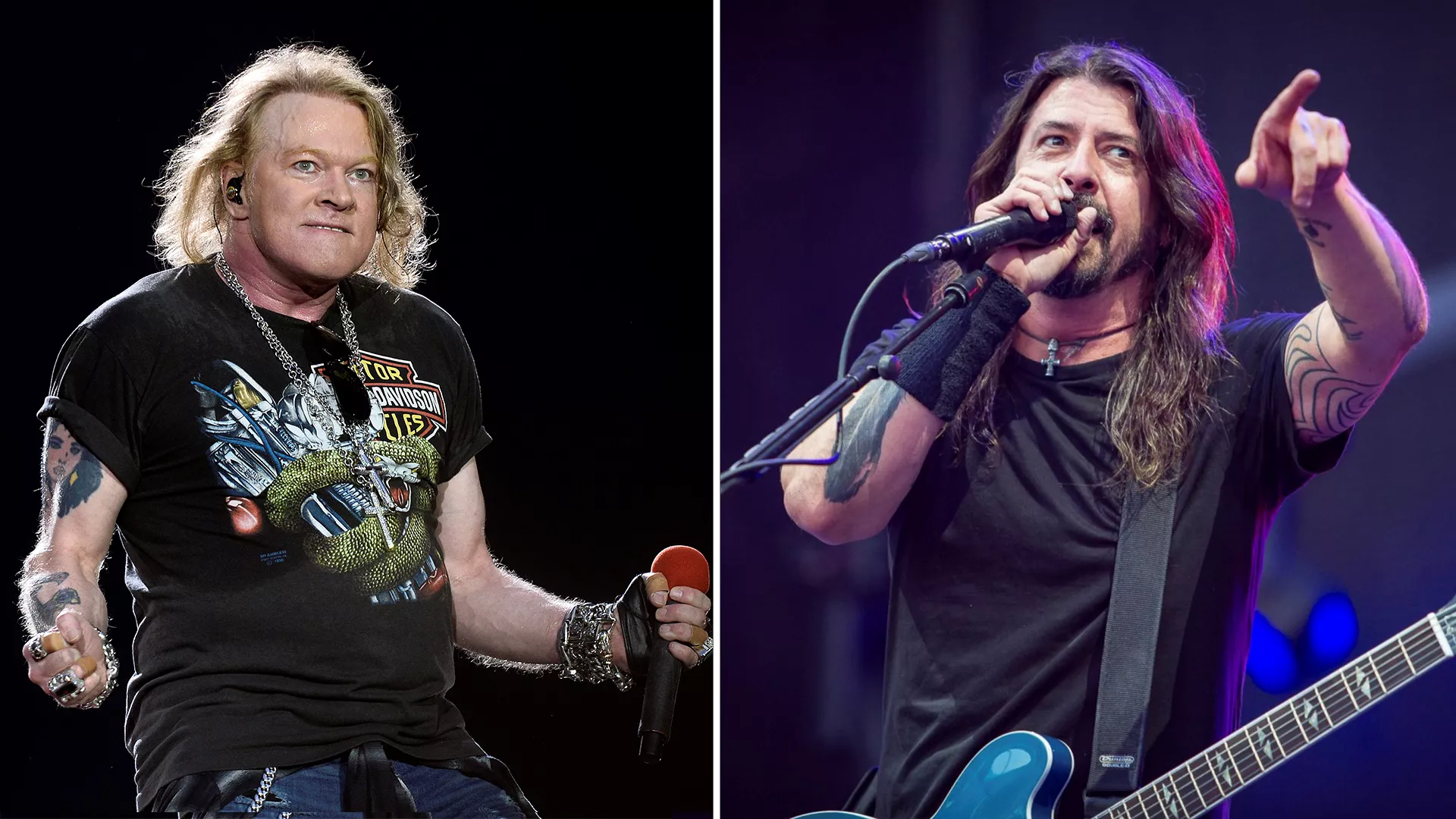 Se Guns N' Roses og Foo Fighters dele scene på italiensk rockefestival