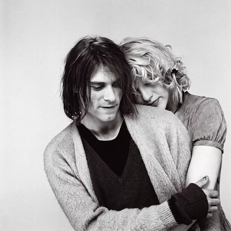 Arkivbillede af Kurt Cobain sammen med Courtney Love
