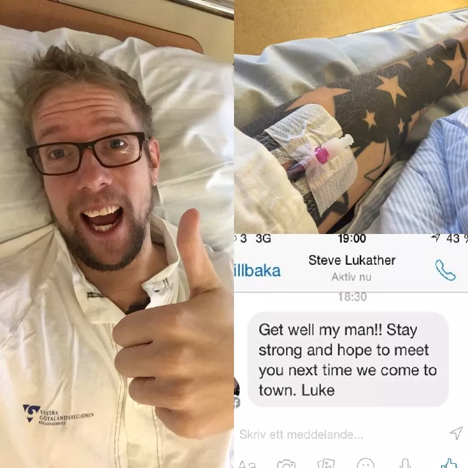 Cancersjuk göteborgare fick hälsning från rocklegendar