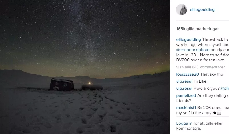 Ellie Goulding nära drunkna i Norge