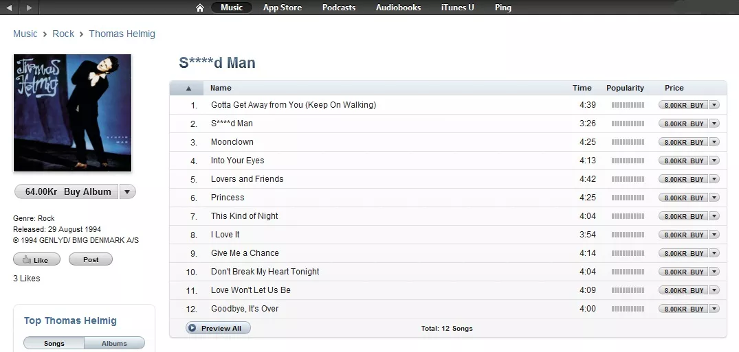 Thomas Helmig for fræk til iTunes