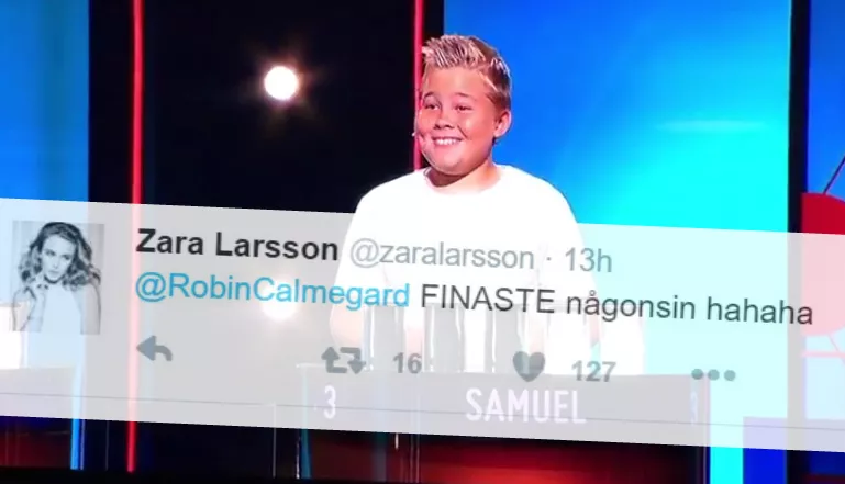 Pojkens felgissning får Zara Larsson att smälta