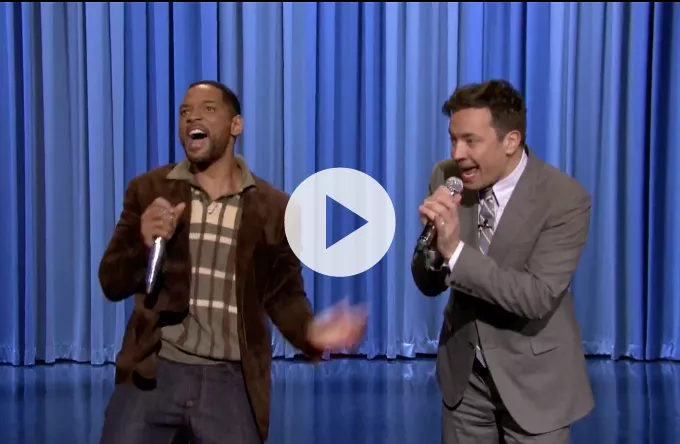 Jimmy Fallon og Will Smith beatboxer ved hjælp af app