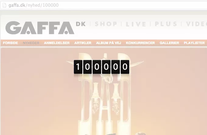 GAFFA.dk/no/se runder 100.000 nyheder, anmeldelser og artikler 