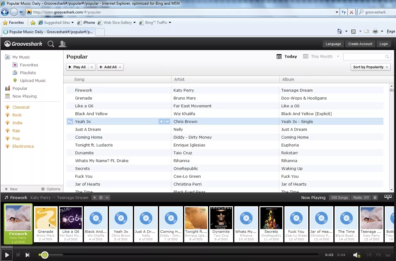 Grooveshark stäms 