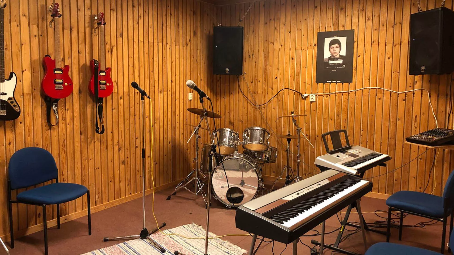 En av replokalerna på TT-Centralen. Totalt har föreningen 15 replokaler i fastigheten.