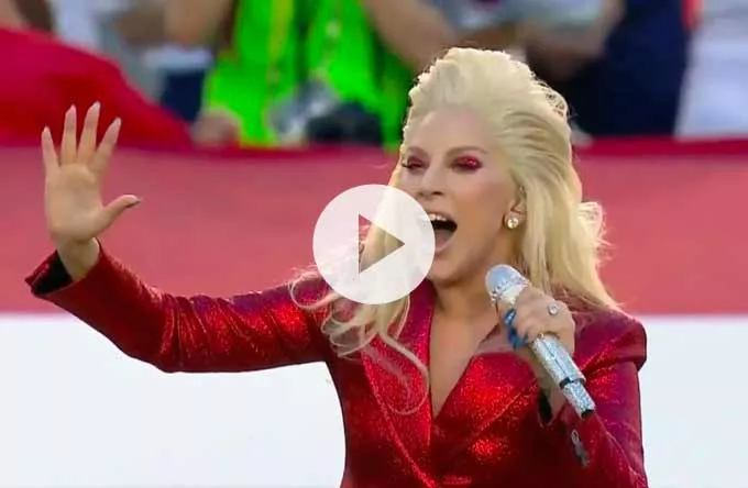 Video: Se Lady Gaga fremføre nasjonalsangen før Super Bowl