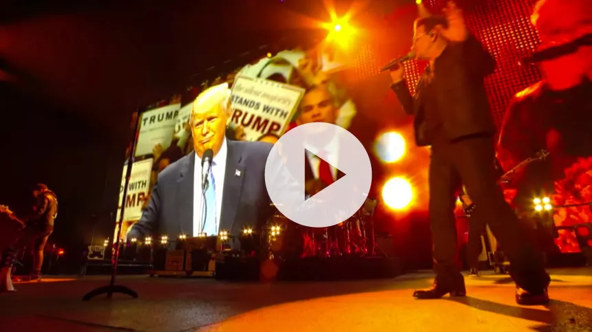 U2 håner Donald Trump i ny mash-up-video