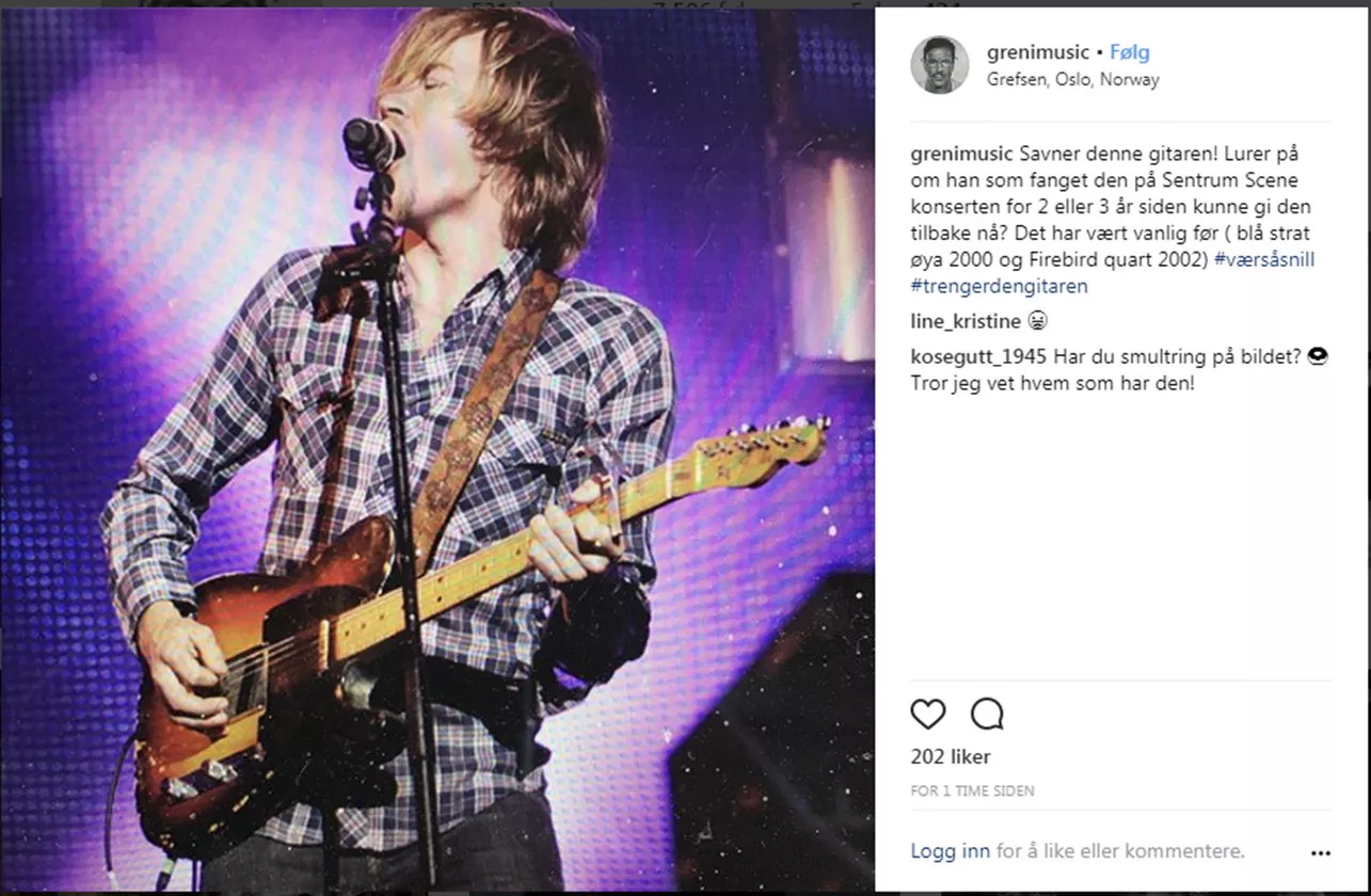 — Jeg savner gitaren min, kan jeg få den tilbake?