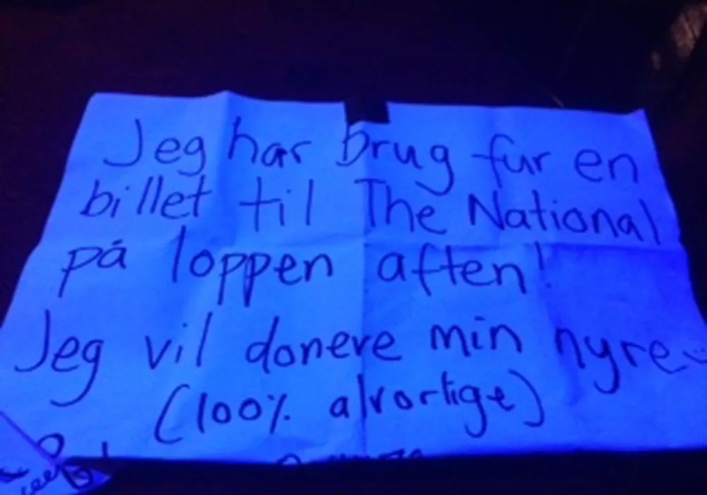 Tilbud om nyredonation gav fribilletter til The National