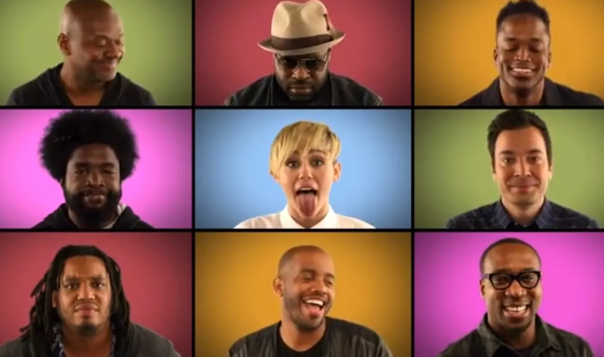 Se Miley Cyrus synge a cappella med Jimmy Fallon og The Roots 