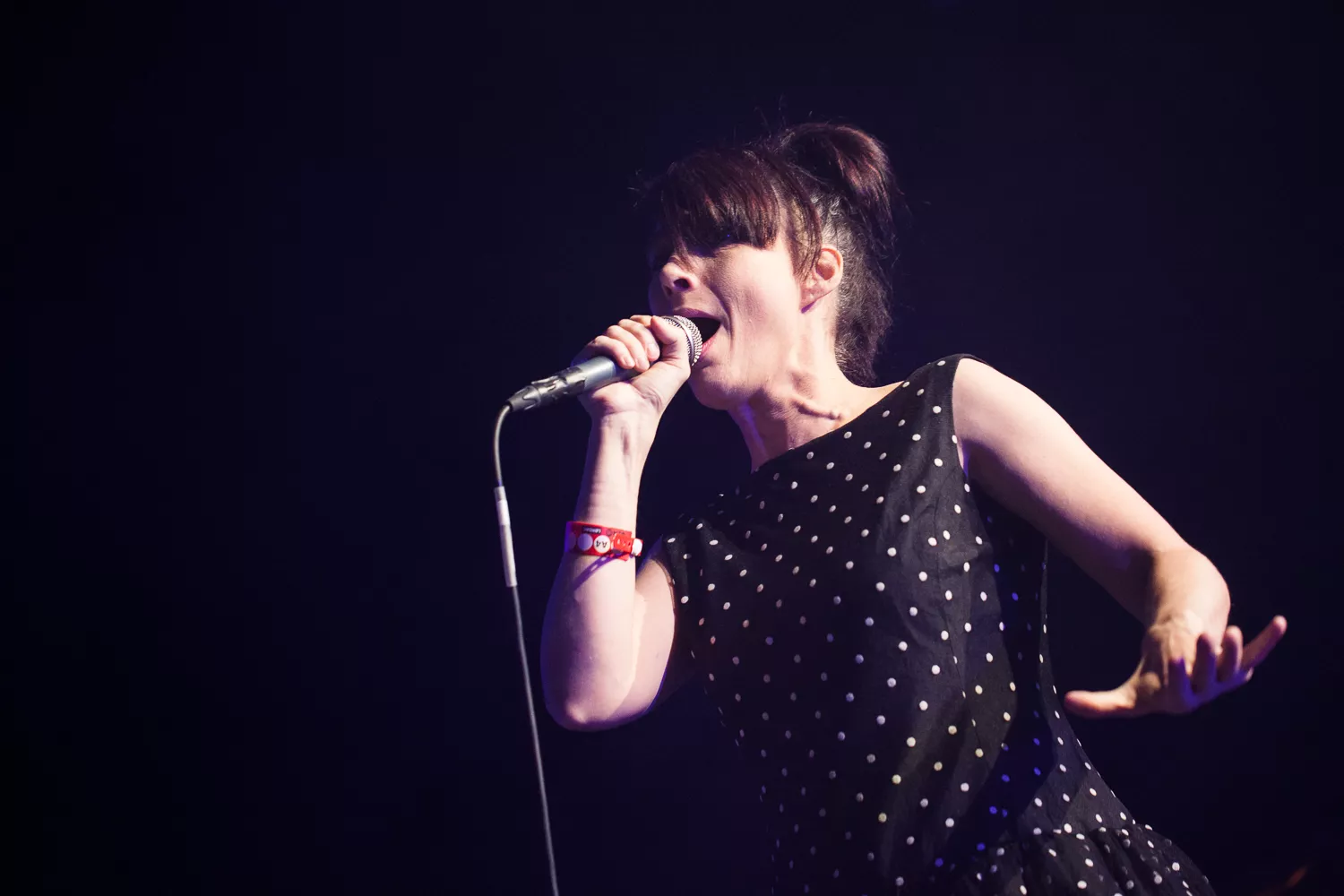 Kathleen Hanna på scenen med The Julie Ruin i Oslo, august 2015. Foto: Nikolaj Blegvad