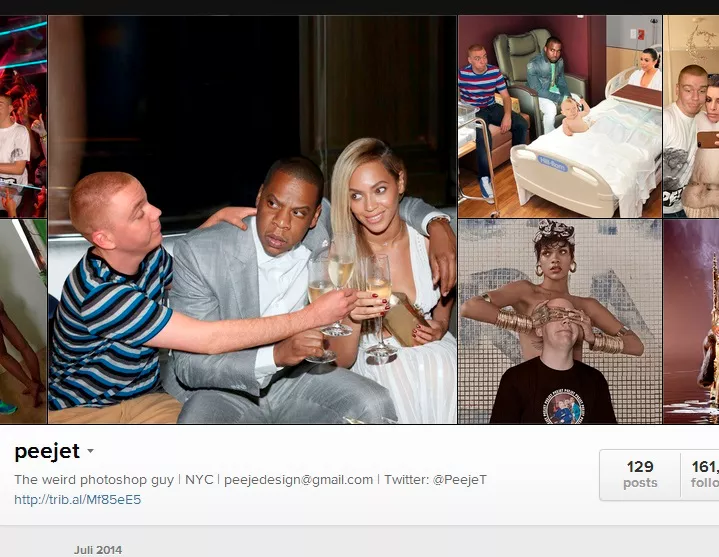 Se när han photoshoppar sig till superstjärnorna