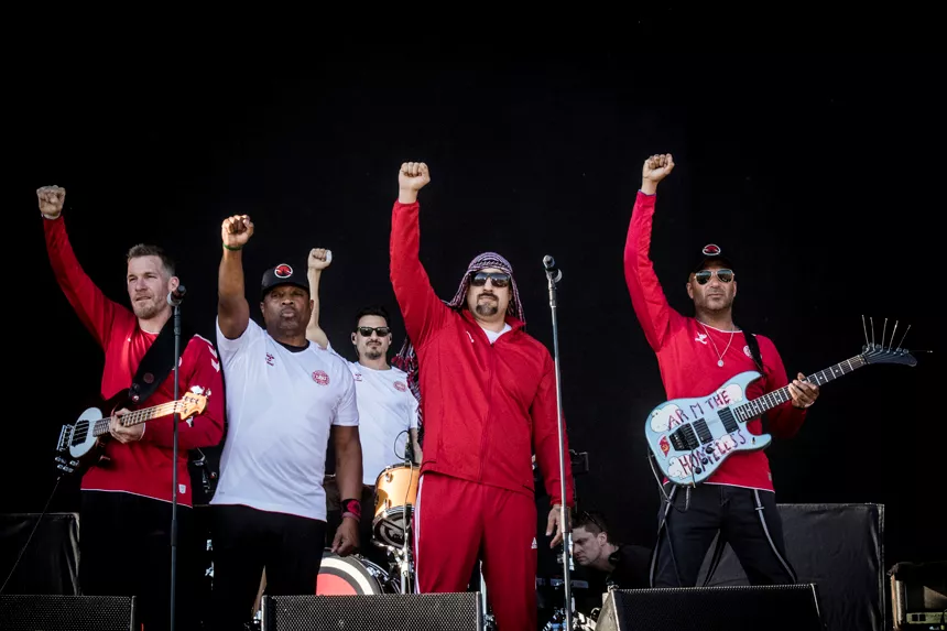 Tom Morello med Prophets of Rage på Tinderbox, Odense, i 2018. Foto: Peter Kirkegaard