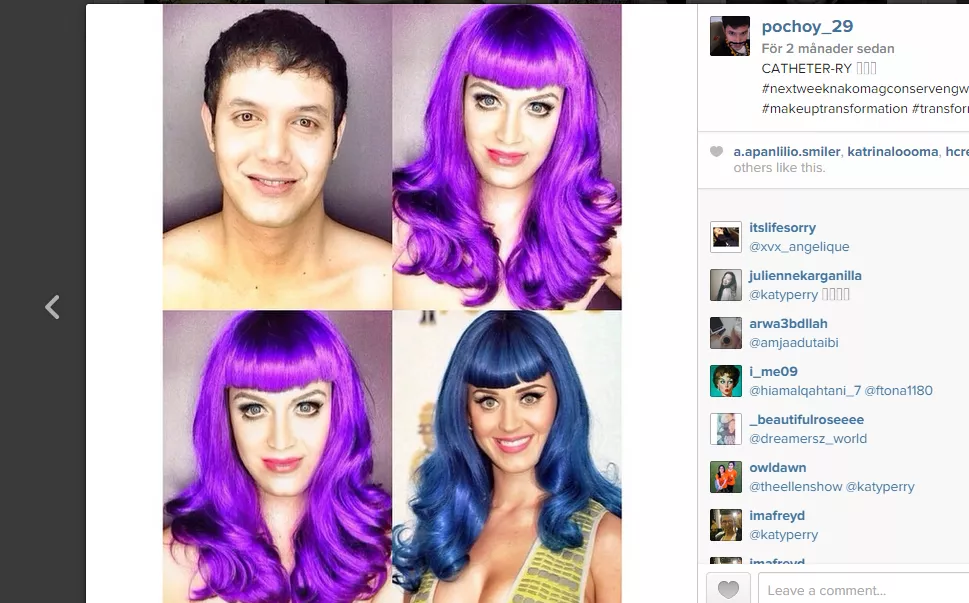 Se när han sminkar sig till superstjärnor