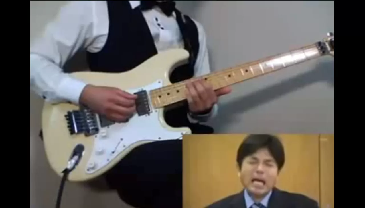 Se guitarist fortolke snøftende politiker