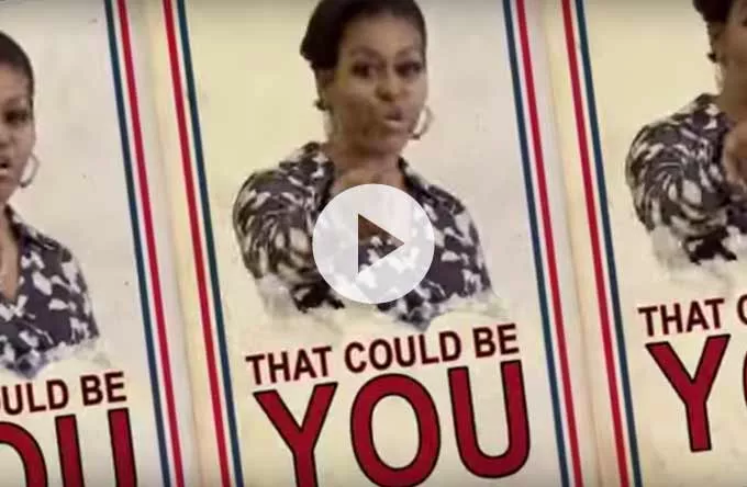 Se Michelle Obama rappe om uddannelse